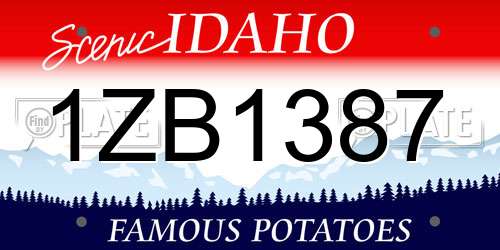 1ZB1387 Idaho License Plate