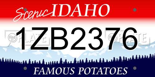 1ZB2376 Idaho License Plate