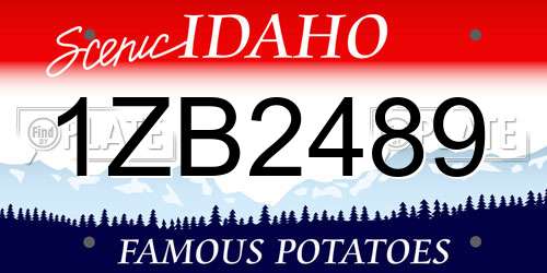 1ZB2489 Idaho License Plate