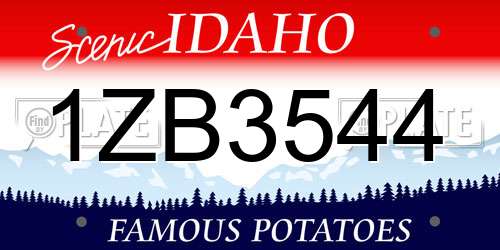 1ZB3544 Idaho License Plate
