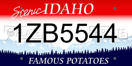 1ZB5544 Idaho License Plate