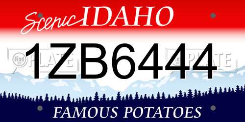 1ZB6444 Idaho License Plate