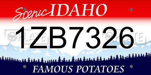 1ZB7326 Idaho License Plate