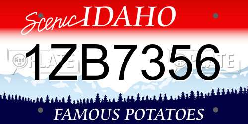 1ZB7356 Idaho License Plate