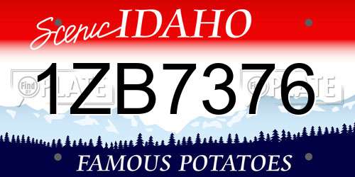 1ZB7376 Idaho License Plate