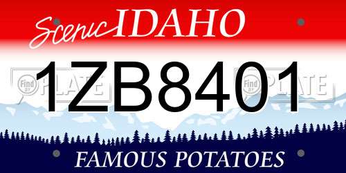 1ZB8401 Idaho License Plate