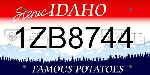1ZB8744 Idaho License Plate