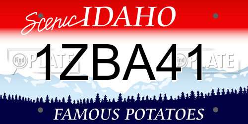 1ZBA41 Idaho License Plate