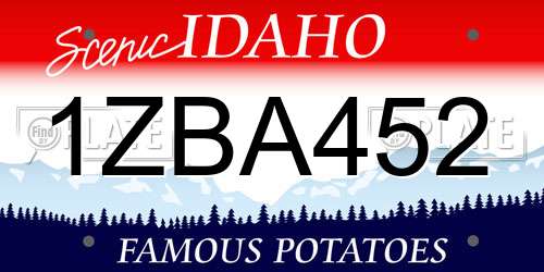 1ZBA452 Idaho License Plate