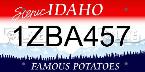 1ZBA457 Idaho License Plate