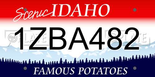 1ZBA482 Idaho License Plate