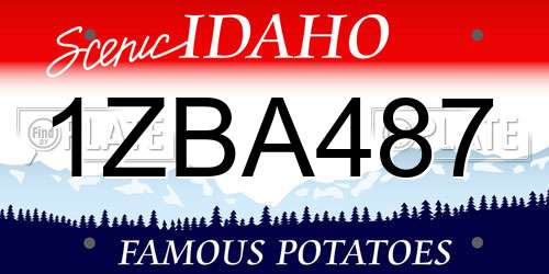 1ZBA487 Idaho License Plate
