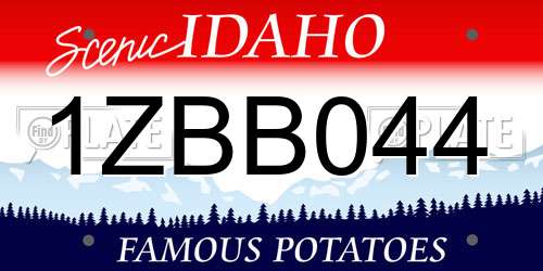 1ZBB044 Idaho License Plate