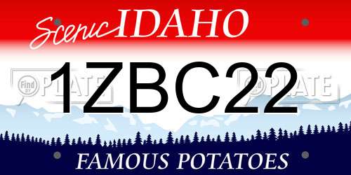 1ZBC22 Idaho License Plate