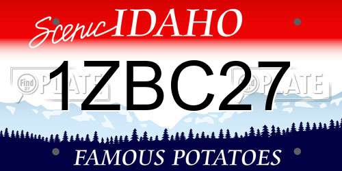 1ZBC27 Idaho License Plate