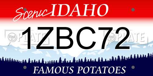 1ZBC72 Idaho License Plate