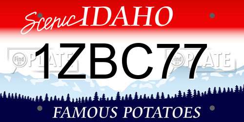 1ZBC77 Idaho License Plate