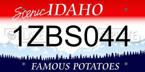 1ZBS044 Idaho License Plate