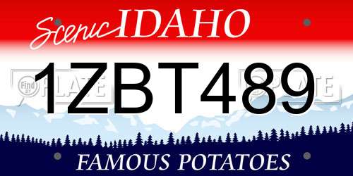 1ZBT489 Idaho License Plate