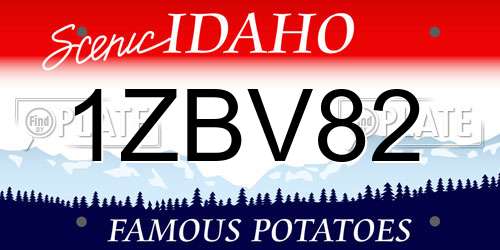 1ZBV82 Idaho License Plate