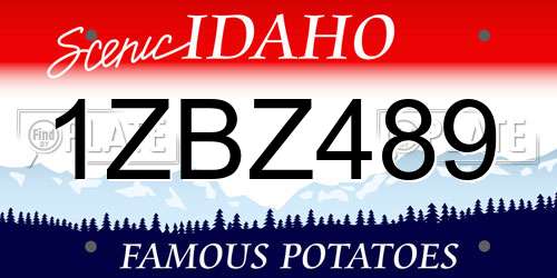 1ZBZ489 Idaho License Plate