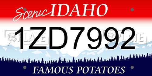 1ZD7992 Idaho License Plate