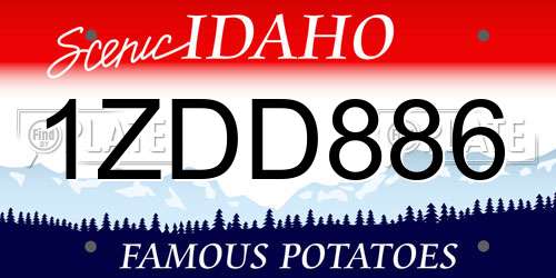 1ZDD886 Idaho License Plate