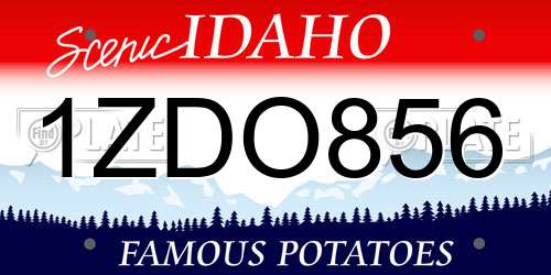 1ZDO856 Idaho License Plate