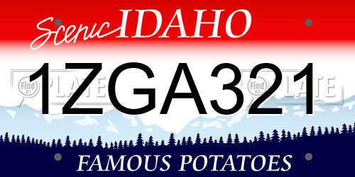 1ZGA321 Idaho License Plate
