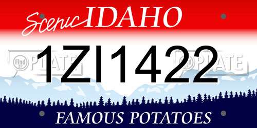 1ZI1422 Idaho License Plate