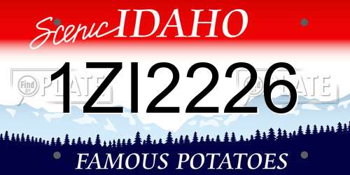 1ZI2226 Idaho License Plate