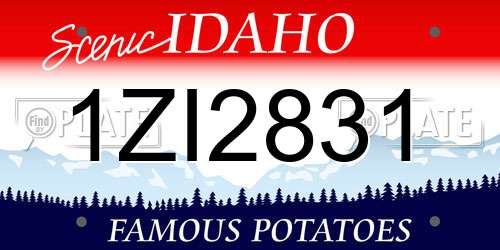 1ZI2831 Idaho License Plate