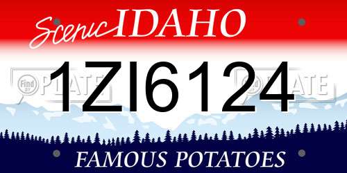 1ZI6124 Idaho License Plate