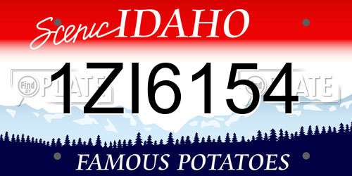 1ZI6154 Idaho License Plate