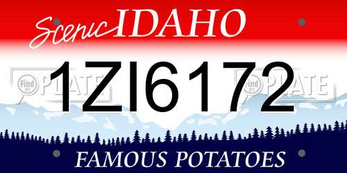 1ZI6172 Idaho License Plate