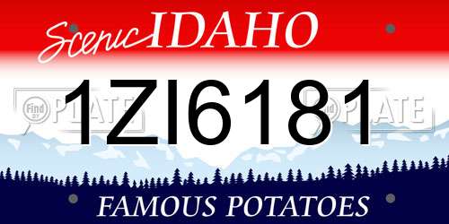 1ZI6181 Idaho License Plate