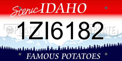 1ZI6182 Idaho License Plate