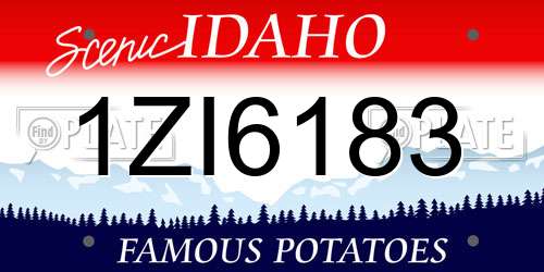 1ZI6183 Idaho License Plate