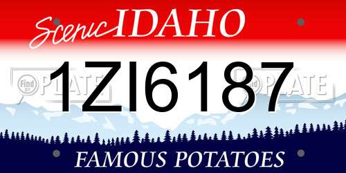 1ZI6187 Idaho License Plate