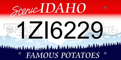 1ZI6229 Idaho License Plate