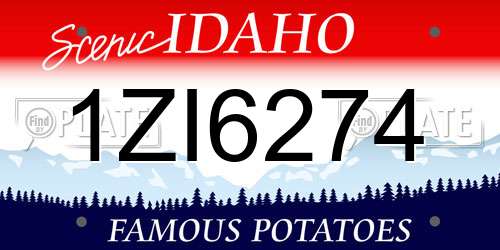 1ZI6274 Idaho License Plate