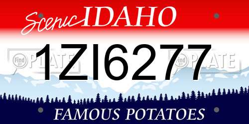 1ZI6277 Idaho License Plate