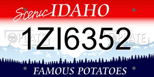 1ZI6352 Idaho License Plate
