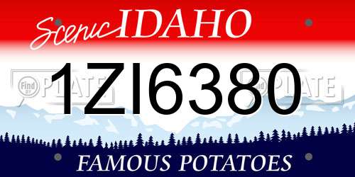 1ZI6380 Idaho License Plate