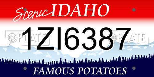 1ZI6387 Idaho License Plate
