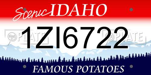 1ZI6722 Idaho License Plate