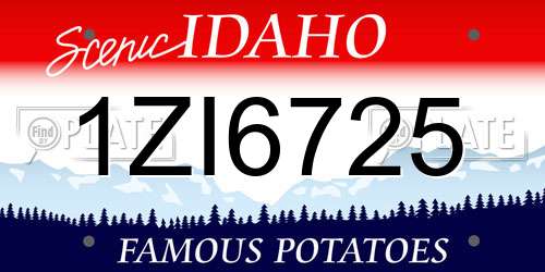 1ZI6725 Idaho License Plate