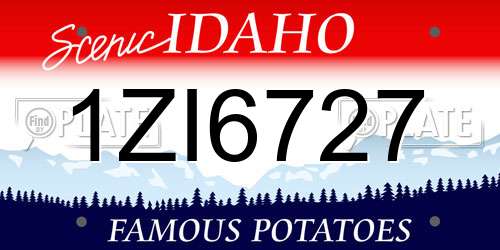 1ZI6727 Idaho License Plate