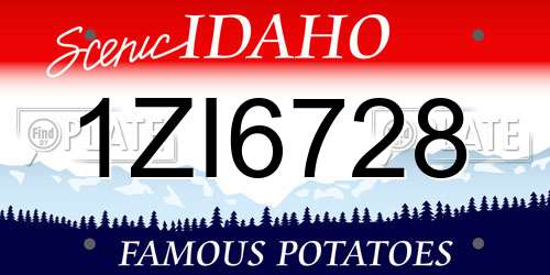 1ZI6728 Idaho License Plate