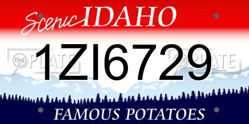 1ZI6729 Idaho License Plate